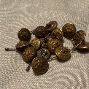 1925 US Navy, 15 Brass colored Navy Buttons, Old!